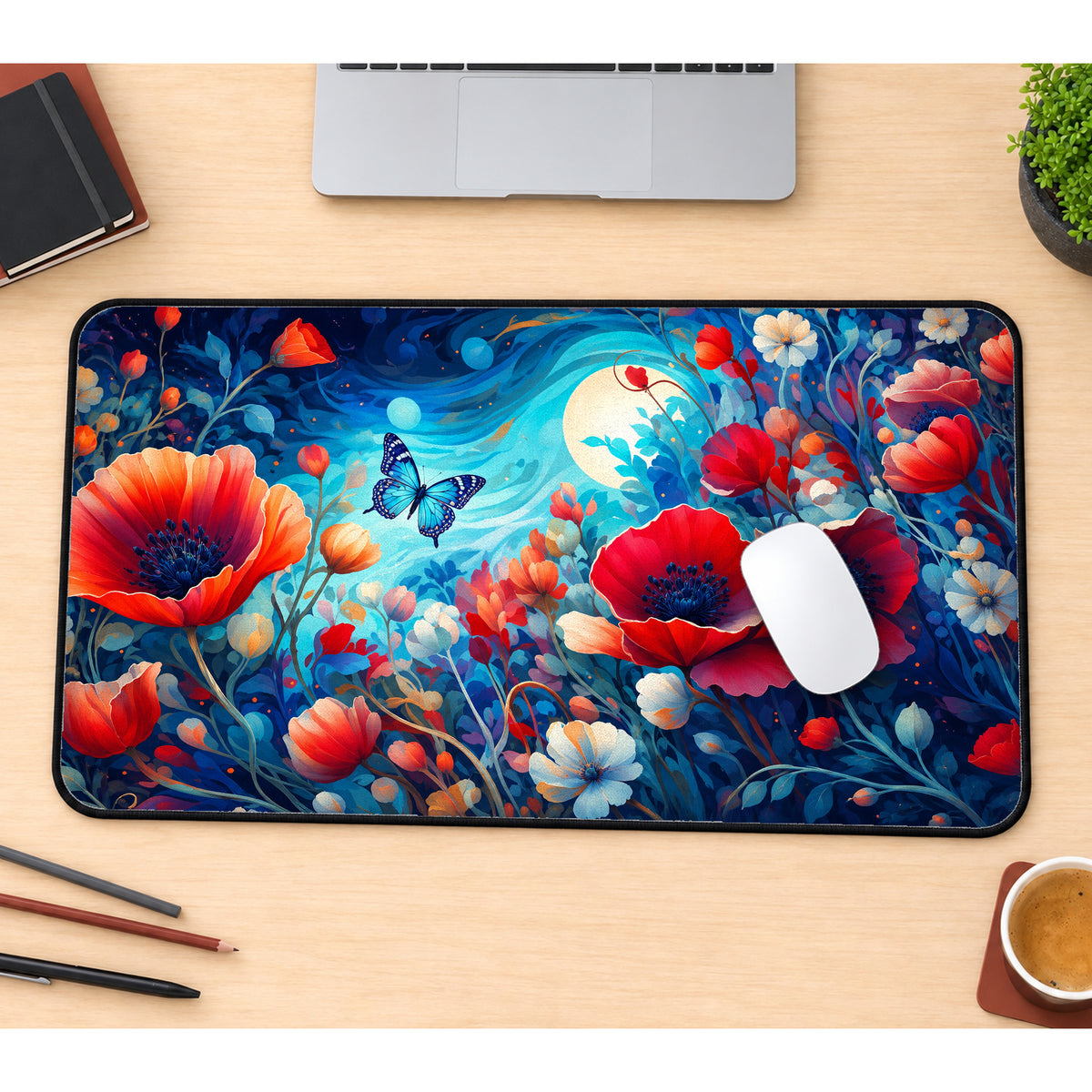 Moonlit Wildflower Delight Desk Mat — product mockup 1