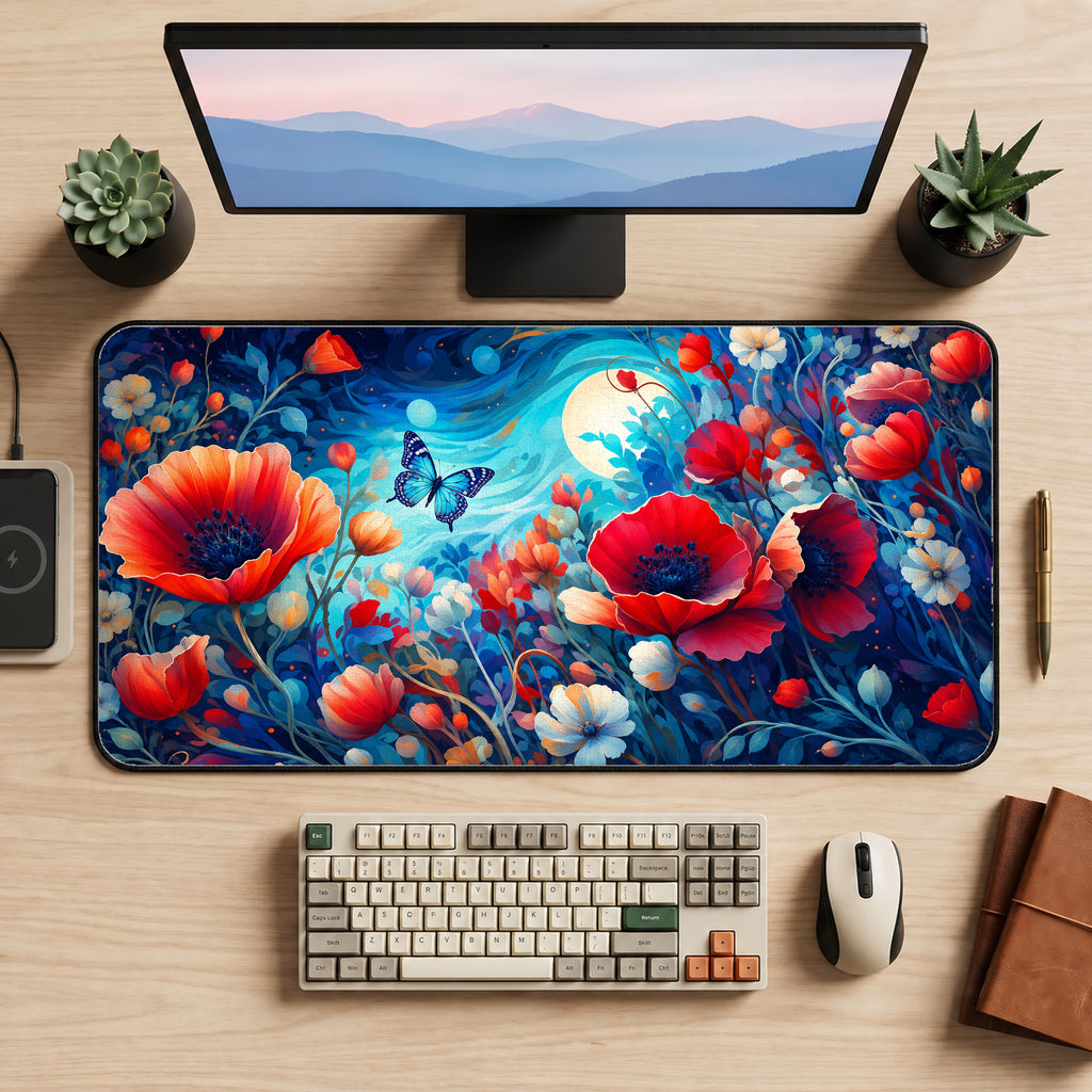 Moonlit Wildflower Delight Desk Mat — product mockup 2