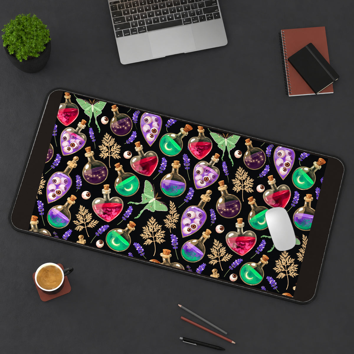 Jewel Toned Love Potion Pattern desk mat — product mockup 3