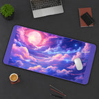 Pink and Violet Meteor Sky desk mat — product mockup 3