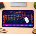 Neon Audio Mixing Console desk mat — product mockup 1