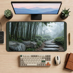 Misty Bamboo Stepping Stone Path desk mat — product mockup 2