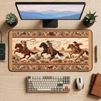 Western Riders and Desert Border desk mat — product mockup 2