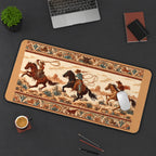 Western Riders and Desert Border desk mat — product mockup 3