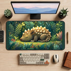 Sleeping Ankylosaurus in the Jungle desk mat — product mockup 2