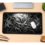 Falling Angels in Engraved Clouds desk mat — product mockup 1