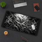 Falling Angels in Engraved Clouds desk mat — product mockup 3