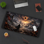 Cloaked Figure beneath a Dark Eclipse desk mat — product mockup 3