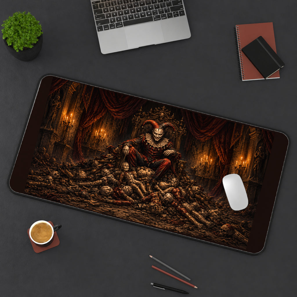 Sinister Jester on a Skull Throne desk mat — product mockup 3