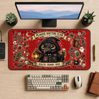 Plague Doctor Club Collage desk mat — product mockup 2
