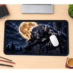 Werewolf beneath a Golden Moon desk mat — product mockup 1