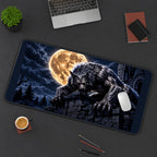 Werewolf beneath a Golden Moon desk mat — product mockup 3