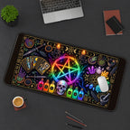 Rainbow Pentagram Witch Altar desk mat — product mockup 3