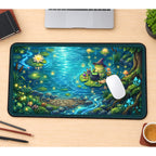 Wizard Frog at a Glowing Pond desk mat — product mockup 1