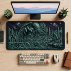 Ancient Tentacled Relief City desk mat — product mockup 2