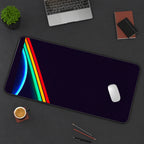 Rainbow Diagonal Arc on Black desk mat — product mockup 3