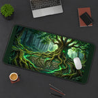 Ancient Tree with Glowing Green Roots desk mat — product mockup 3