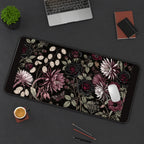 Black Roses and Dusty Pink Flowers desk mat — product mockup 3