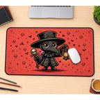 Tiny Plague Doctor with a Lantern desk mat — product mockup 1