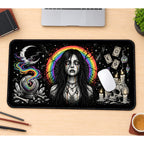 Rainbow Tears Gothic Woman desk mat — product mockup 1