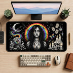 Rainbow Tears Gothic Woman desk mat — product mockup 2