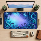 Blue Tentacles around a Cosmic Opening desk mat — product mockup 2
