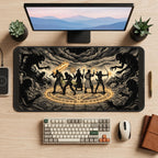 Fantasy Heroes in a Rune Circle desk mat — product mockup 2