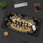 Fantasy Heroes in a Rune Circle desk mat — product mockup 3