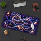 Cosmic Dragon Coiling through Stars desk mat — product mockup 3