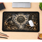 Raven and Occult Celestial Compass desk mat — product mockup 1