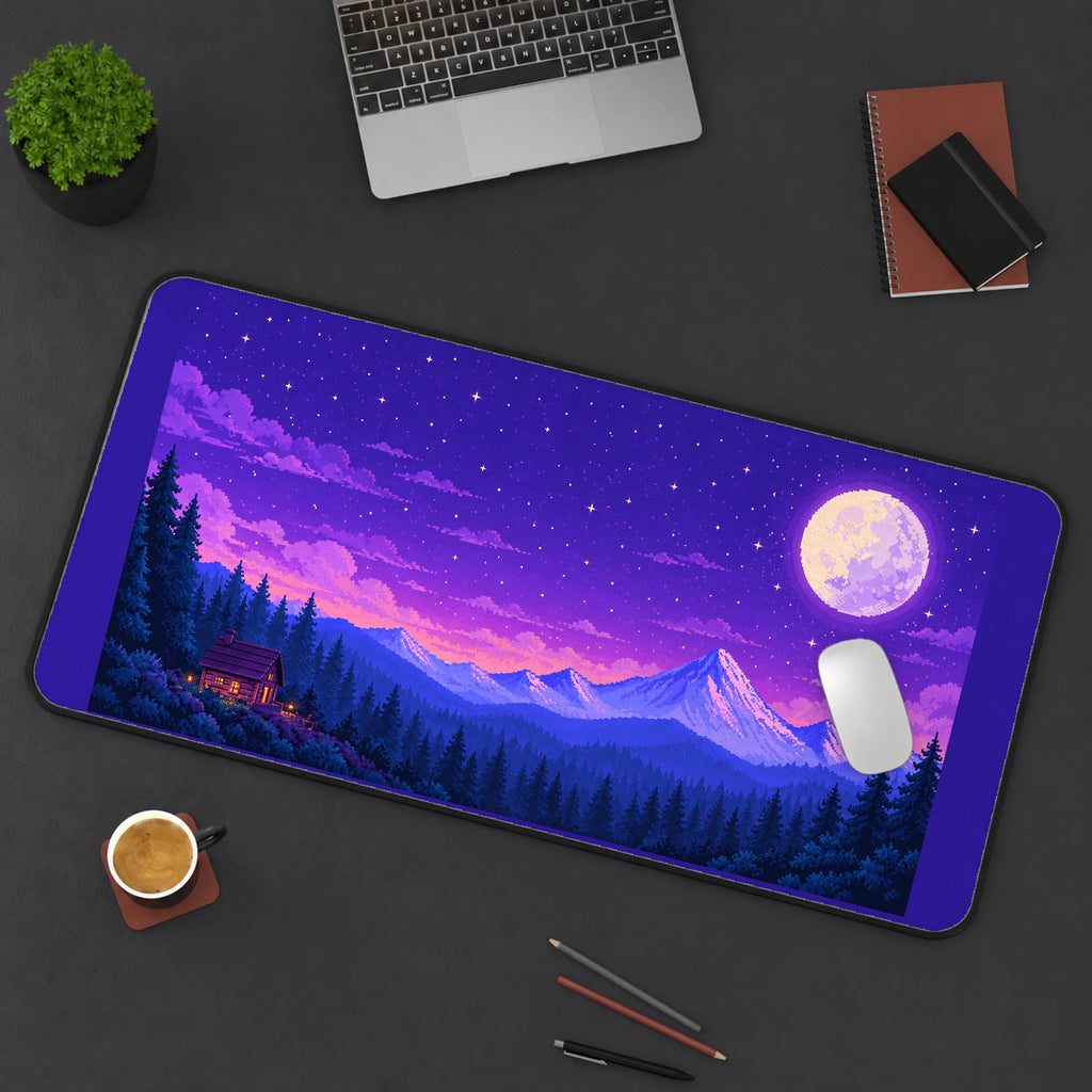 Pixel Mountain Moonrise desk mat — product mockup 3