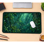 Glowing Woodland Passage desk mat — product mockup 1