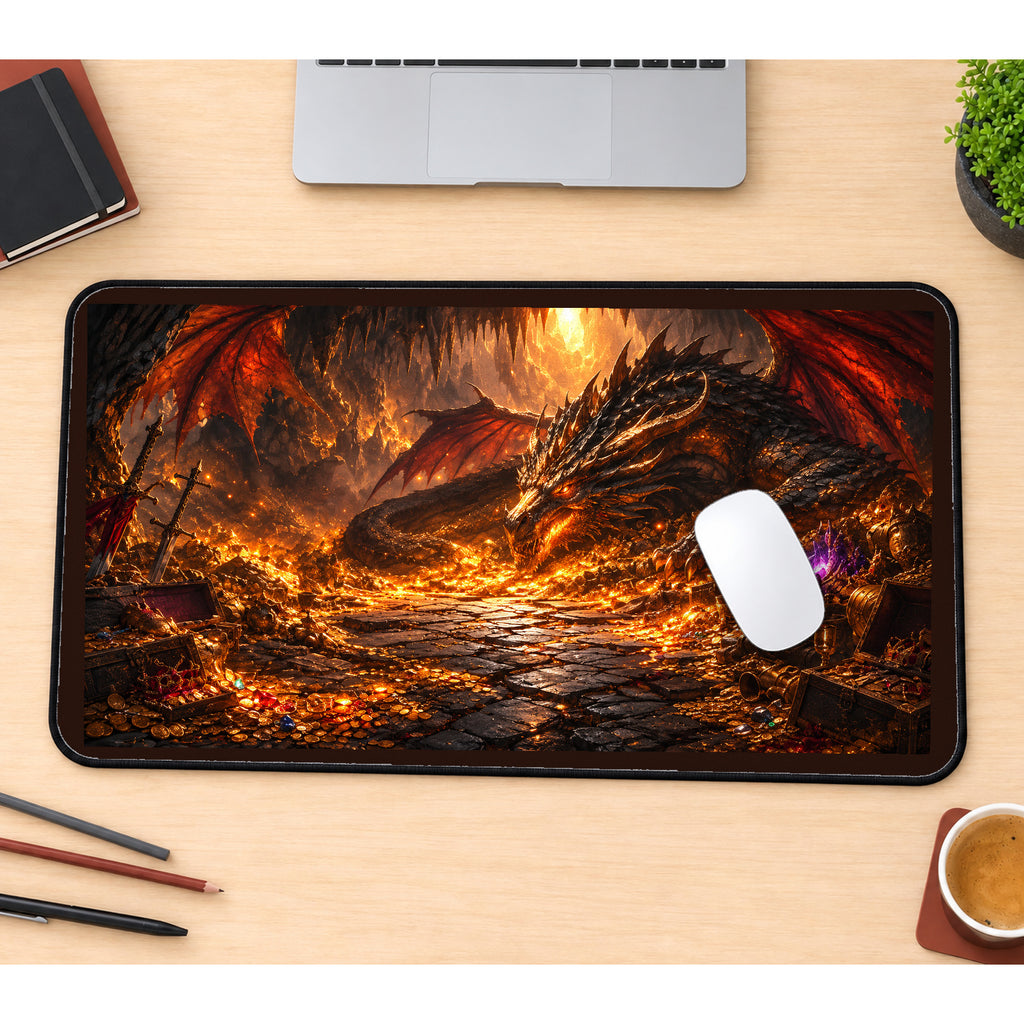 Dragon and Golden Hoard desk mat — product mockup 1