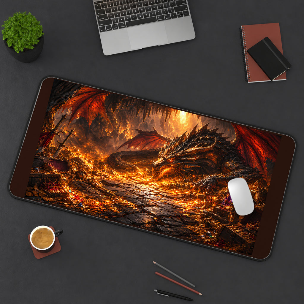 Dragon and Golden Hoard desk mat — product mockup 3