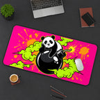 Panda on a Cartoon Bomb desk mat — product mockup 3
