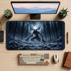 Antlered Forest Monster desk mat — product mockup 2