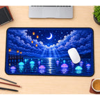 Moonlit Jellyfish Lake desk mat — product mockup 1