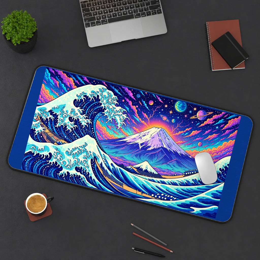 Cosmic Wave and Mount Fuji desk mat — product mockup 3