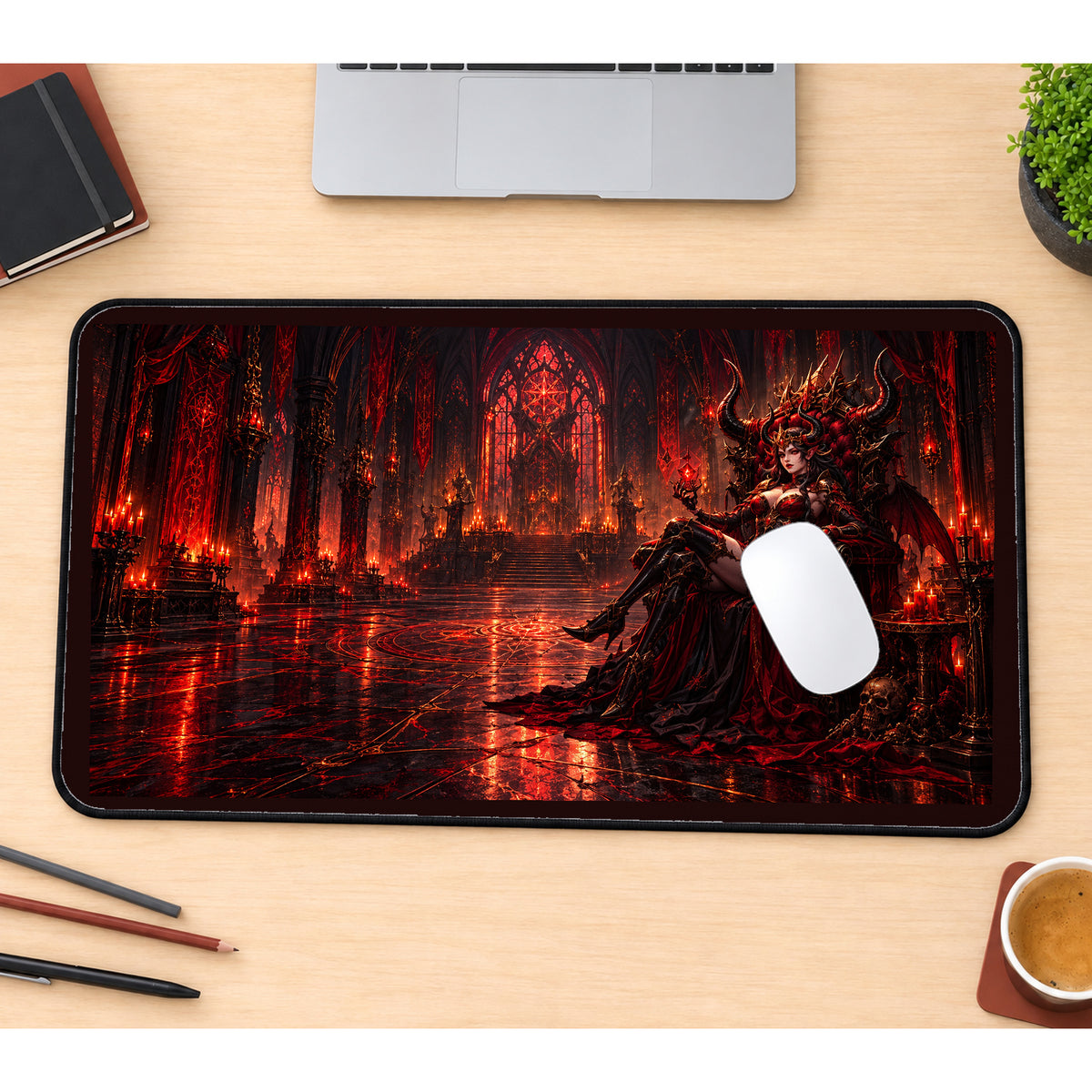 Crimson Vampire Throne desk mat — product mockup 1