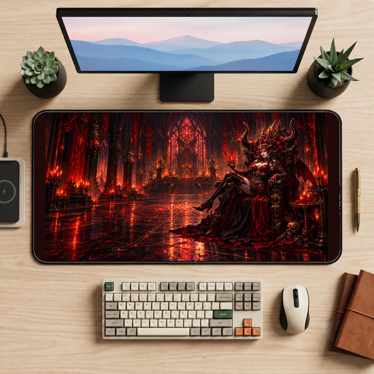 Crimson Vampire Throne desk mat — product mockup 2