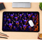 Purple Demon Skull Pattern desk mat — product mockup 1