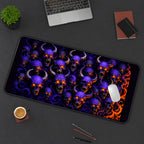 Purple Demon Skull Pattern desk mat — product mockup 3