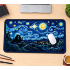 Cats Beneath Swirling Stars desk mat — product mockup 1