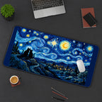 Cats Beneath Swirling Stars desk mat — product mockup 3
