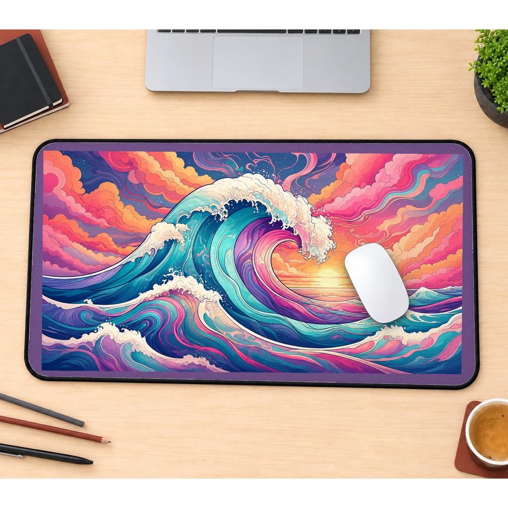 Pastel Wave at Sunset desk mat — product mockup 1
