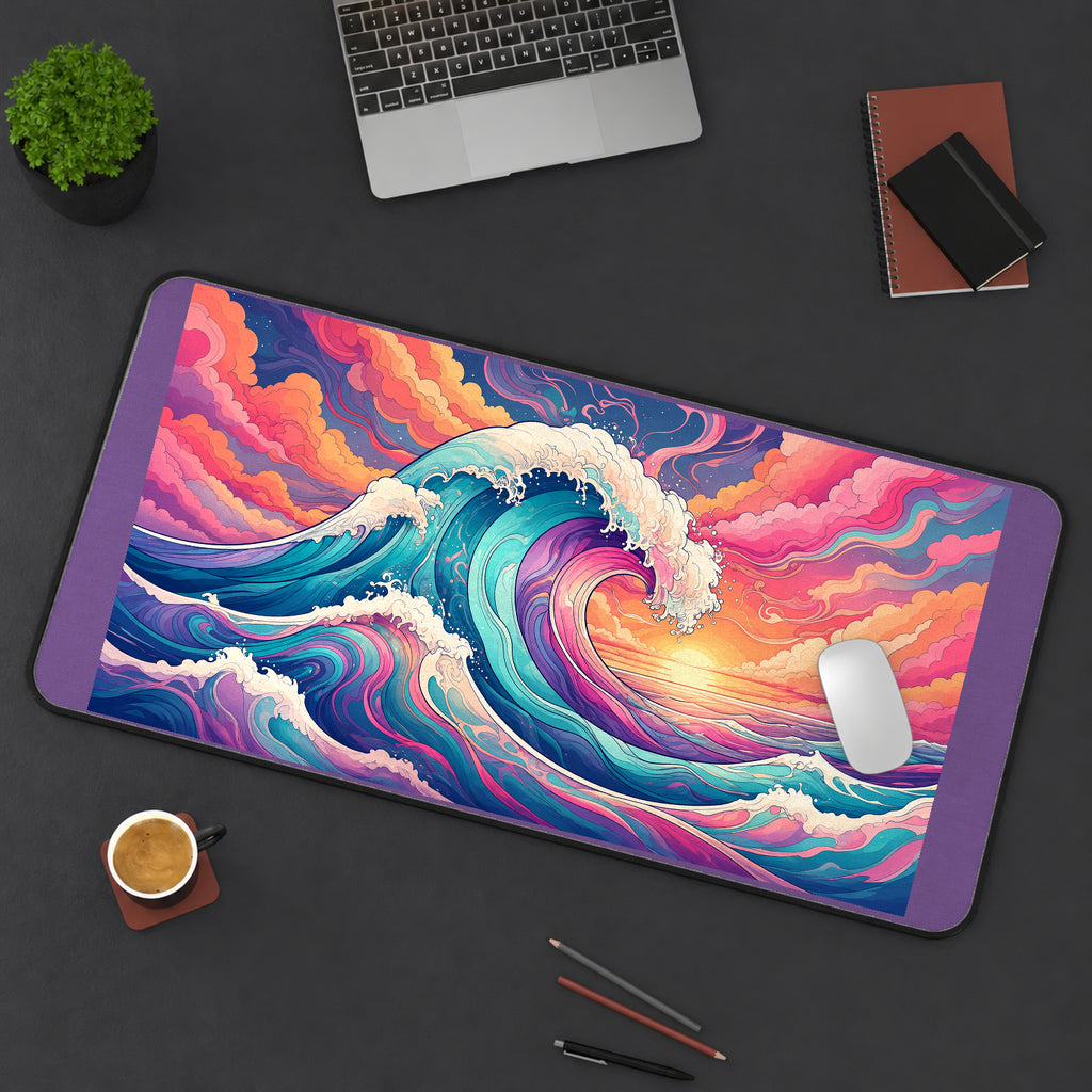 Pastel Wave at Sunset desk mat — product mockup 3