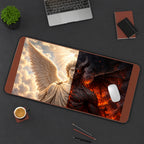 Angel and Demon Duality desk mat — product mockup 3