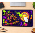 Neon Moth and Skull Bulb desk mat — product mockup 1