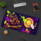 Neon Moth and Skull Bulb desk mat — product mockup 3