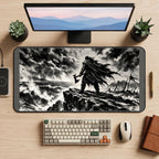 Viking Above Stormy Seas desk mat — product mockup 2